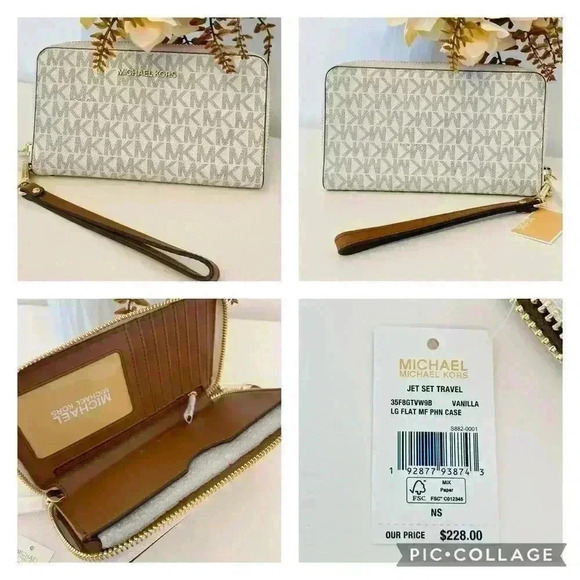 NWT Michael Kors Jaycee Medium Zip Pocket Backpack & wallet vanilla - Picture 12 of 12